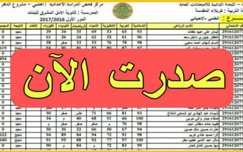 الآن: نتائج الثالث متوسط 2024 الدور الأول بالعراق عبر موقع وزارة التربية العراقية