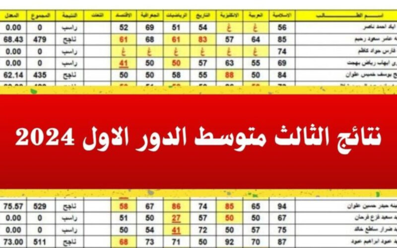 رابط نتائج الثالث متوسط 2024 بابل الدور الأول عبر موقع وزارة التربية العراقية